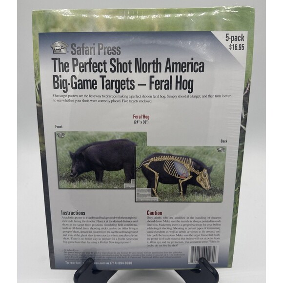 Safari Press Perfect Shot North America Big Game Target Feral Hog Pack Of Five - Picture 1 of 6